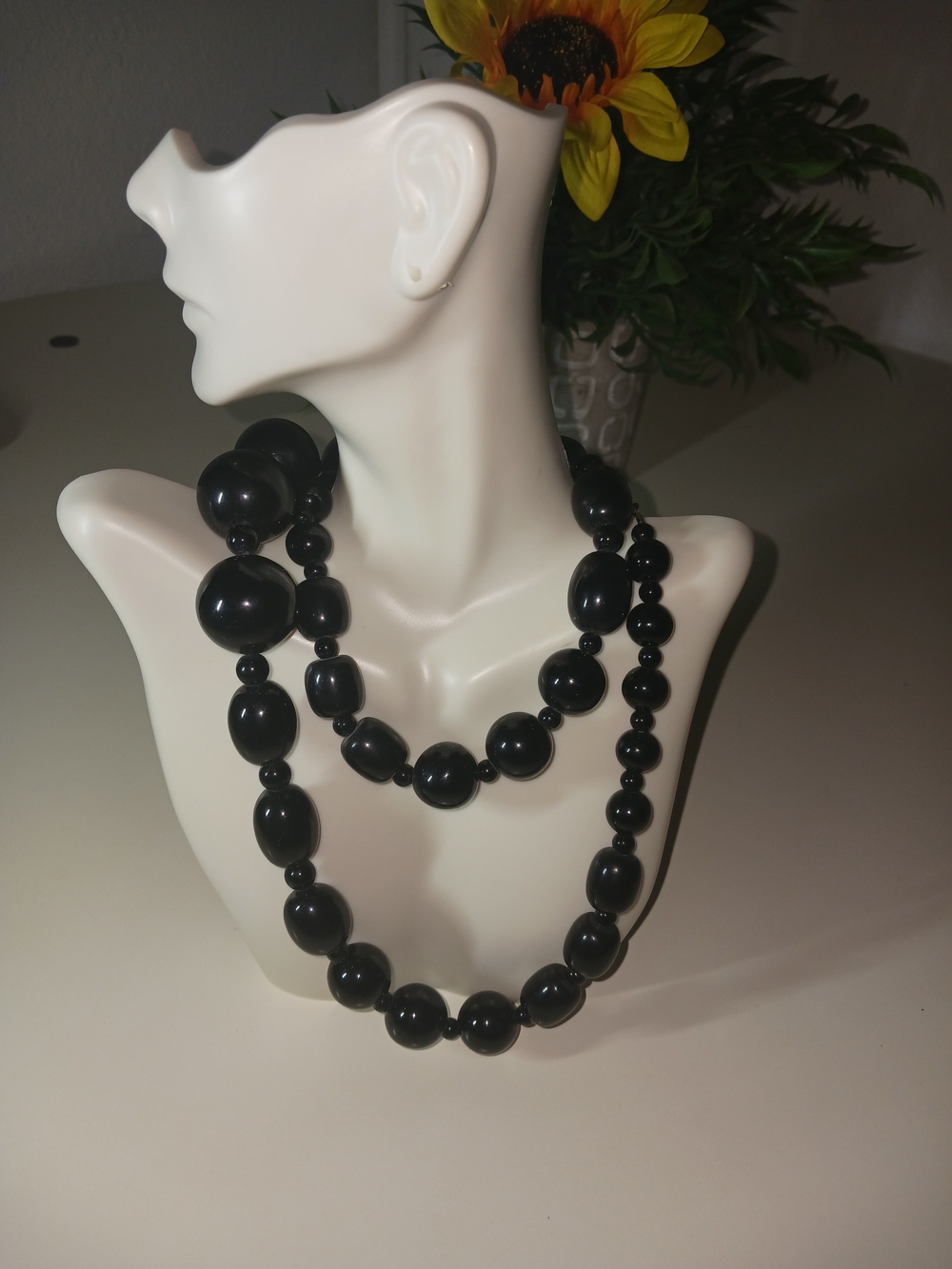 Classic Black Beaded Necklace Set - Women Jewelry